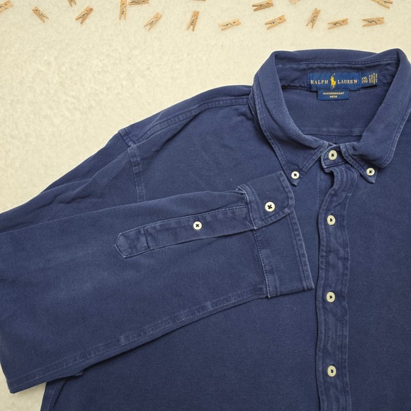 Ralph Lauren Featherweight Mesh Button Down Shirt Long Sleeve - Mens - Picture 3 of 14